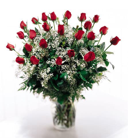 3 Dozen Roses in a Vase