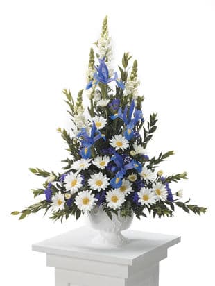 Blue and White Sympathy Arrangement