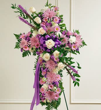 Lavish Purple Cross Standing Spray