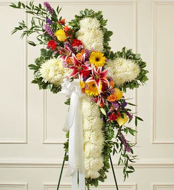 Luxurious Funeral Cross Flowers