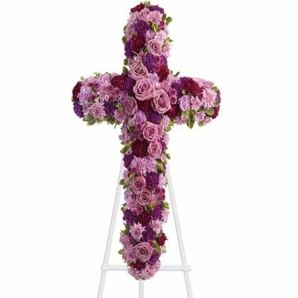 Pink and Purples Sympathy Funeral Cross
