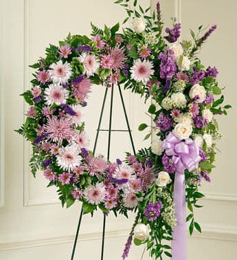 Luxurious Purple Funeral Wreath