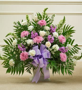 Lavender & White Peaceful Flower Basket