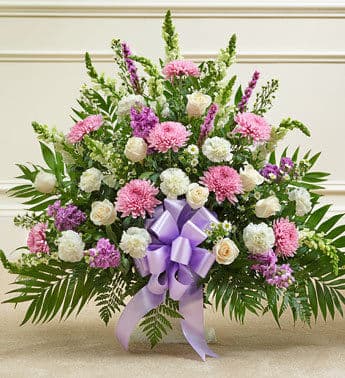 Lavender & White Peaceful Flower Basket