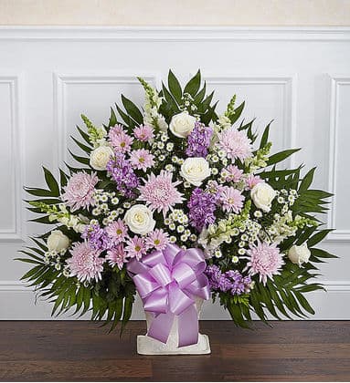 Heartfelt Condolence Lavender & White Funeral Arrangement