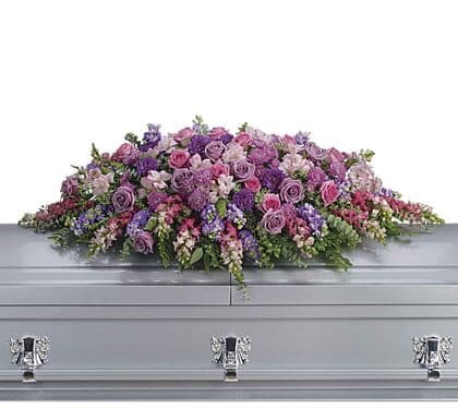 Lavender Tribute Casket Spray