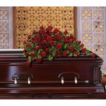 Red Rose Reverence Casket Spray