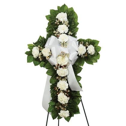 Sympathy Cross Carnation Arrangement