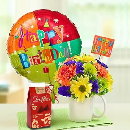 Happy Birthday Flower in a Mug