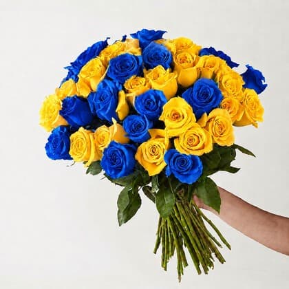 Luxury Blue and Yellow Roses