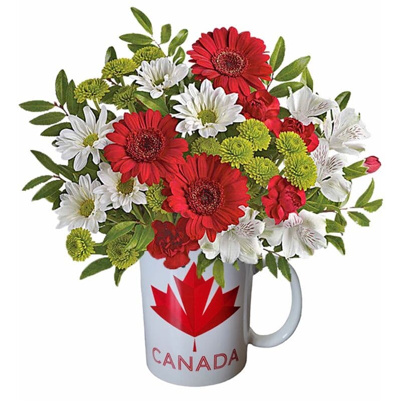 Canada Day Mug Flower Arrangement