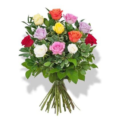 Deluxe Dozen Mixed Color Roses
