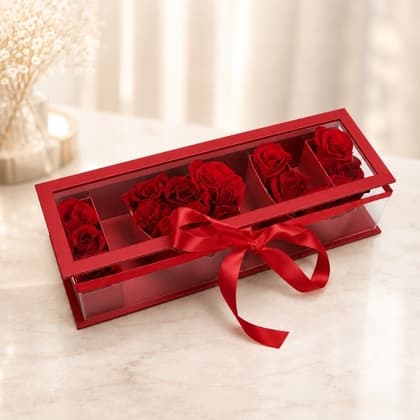 I Love You Red Roses in Elegant Flower Box