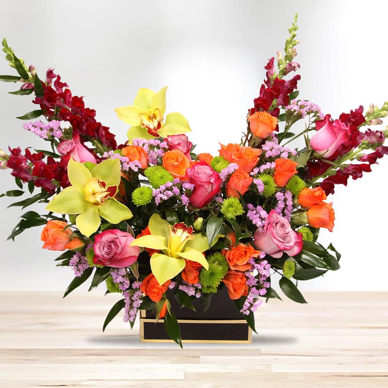Sunset Luxe in a Black Flower Box