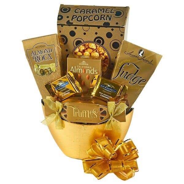 Golden Caramel Truffles Gift Basket