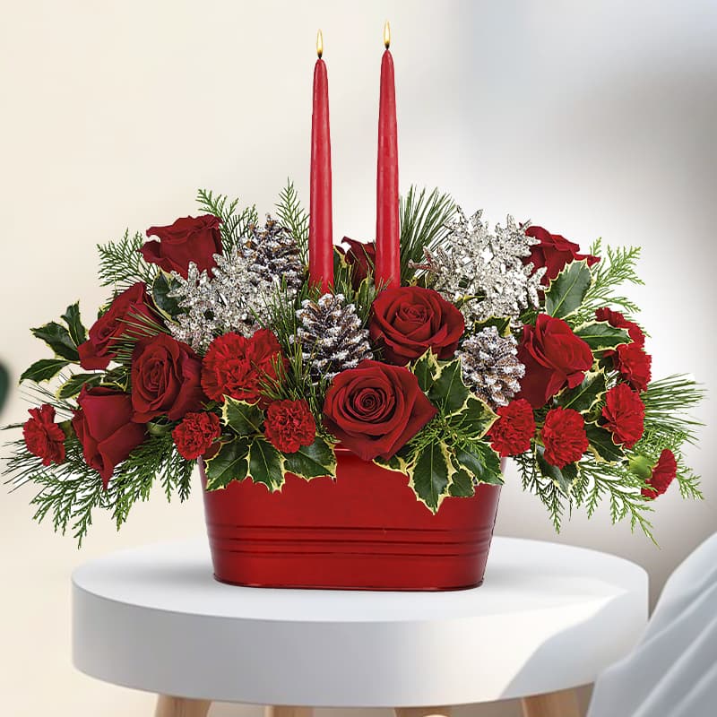 Crimson Christmas Cheer Centerpiece