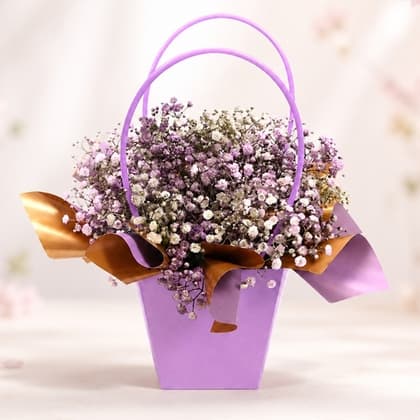 Lavender Baby’s Breath Flower Purse