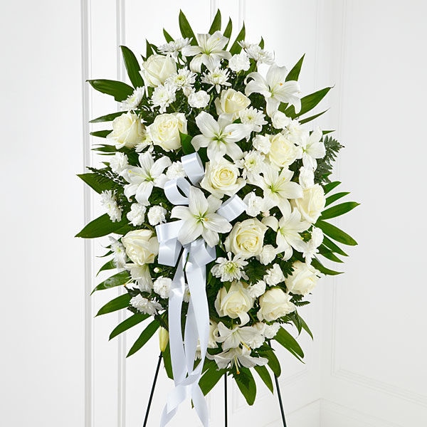 The FTD Exquisite Tribute Standing Spray-White Bow