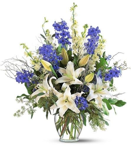 Blue and White Flower Arrangement