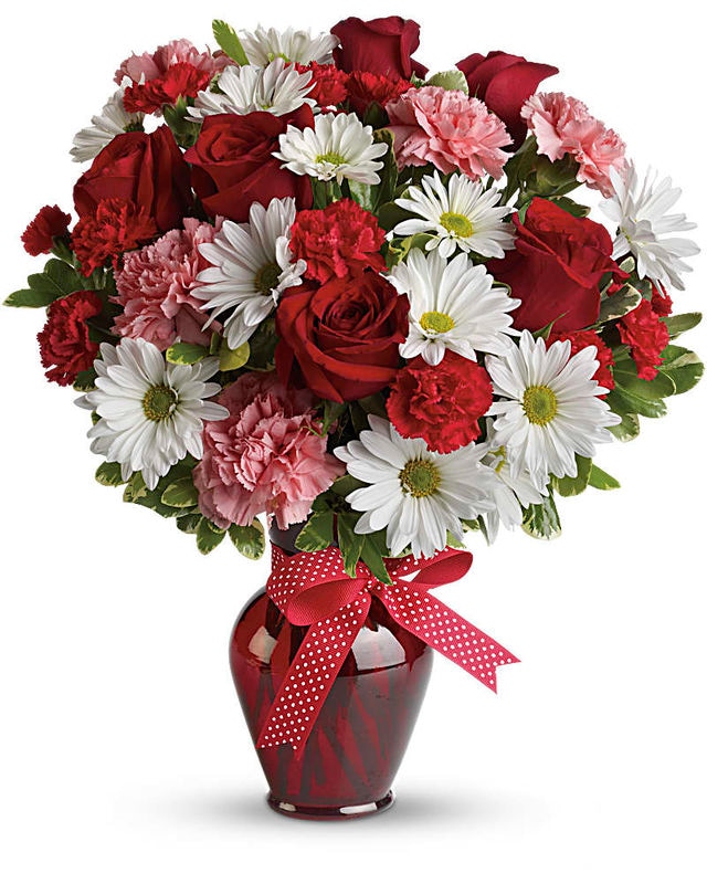 Hugs and Kisses Bouquet with Red Roses