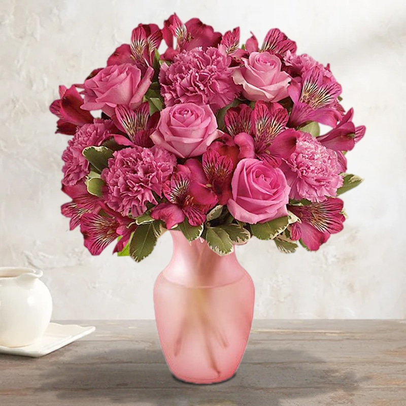 Pink Perfect Flower Vase Arrangement