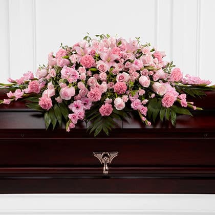 The FTD Sweetly Rest Casket Spray