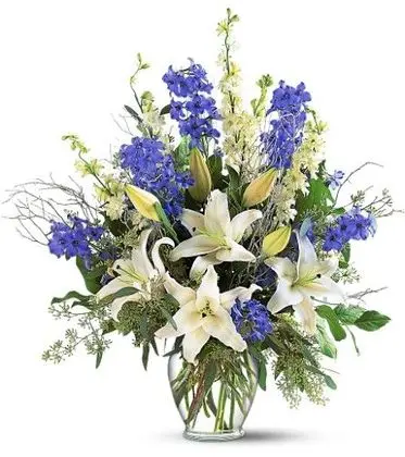 Blue and White Flower Arrangement