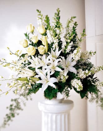 Classic White Funeral Arrangements