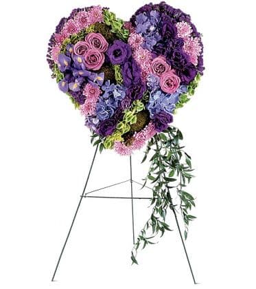 Graceful Tribute-Heart Funeral Flowers