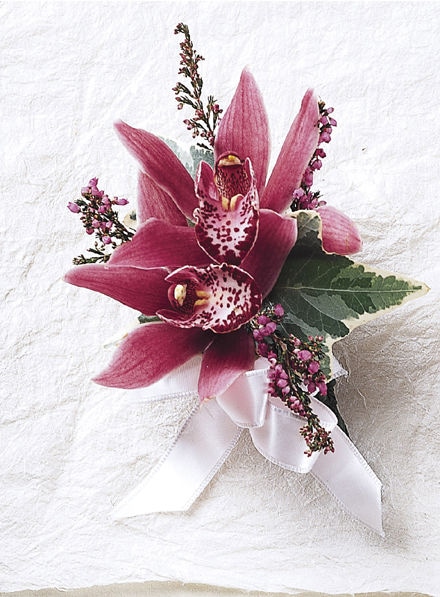 Red Cymbidium Orchid Corsage