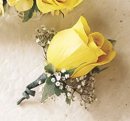 Yellow Rose Boutonniere