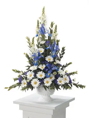 Blue and White Sympathy Arrangement