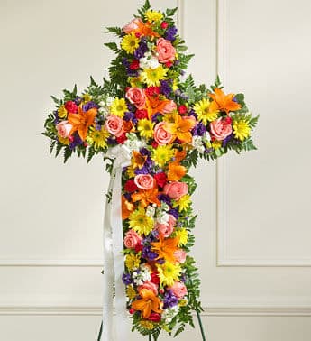 Bright Cross Standing Spray