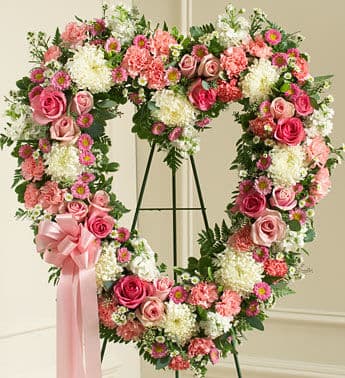 Shades of Pink Heart Wreath