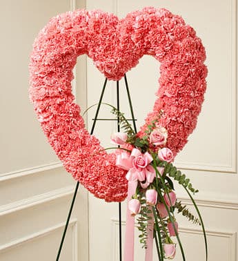 Pinkish Funeral Heart Wreath