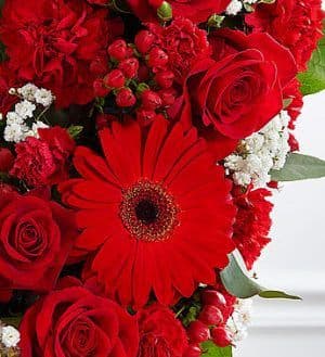 Rich Reds Heart Wreath