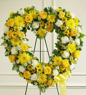 Sunny Heart Funeral Wreath