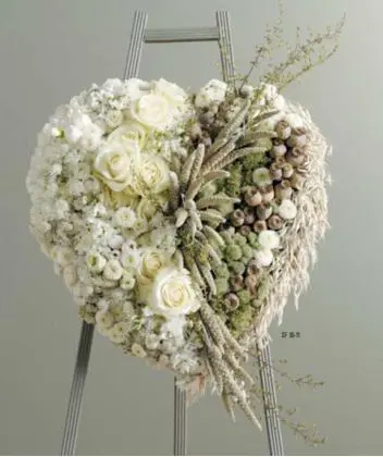 Modern Funeral Heart Arrangement