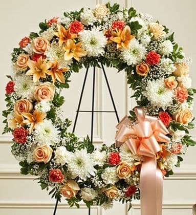 Rich Gold Funeral Wreath