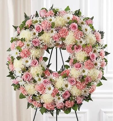 Shades of Pink Sympathy Wreath