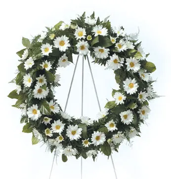 White Daisy Sympathy Wreath