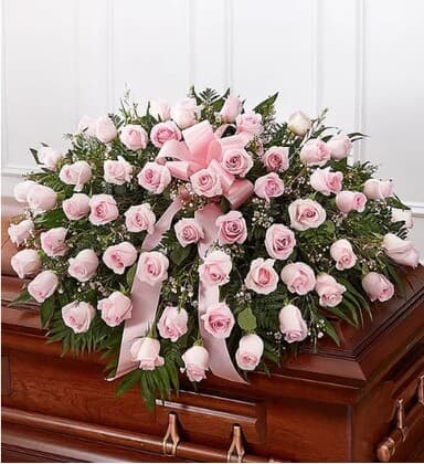 Roses in Pink Casket Spray
