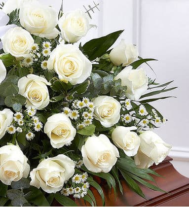 Humble Rose Casket Funeral Flowers