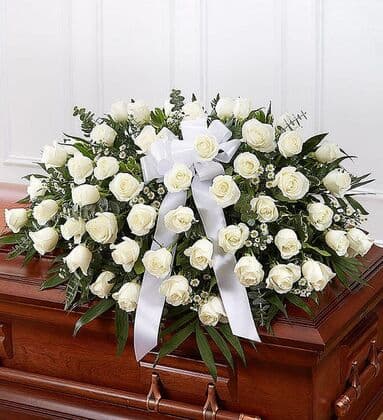 Humble Rose Casket Funeral Flowers