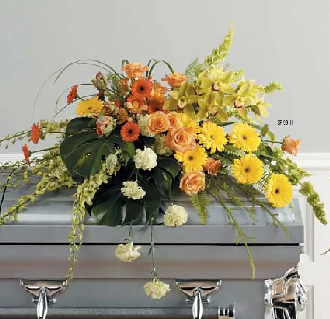 Golden Funeral Casket
