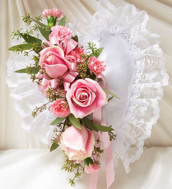 Pink Radiance Heart Casket Pillow