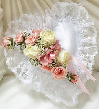 White and Pink Beauty Casket Pillow