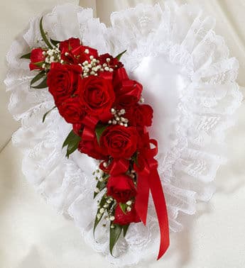 Red Rose Cluster Casket Pillow