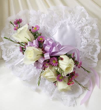 White Roses Splendor Casket Pillow