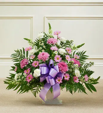 Lavender & White Peaceful Flower Basket